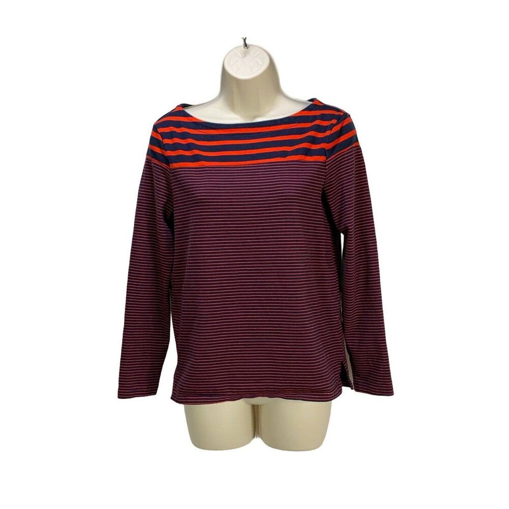 GAP Womens Long Sleeve Top Size Small  Navy Red Sailor Striped Pullover